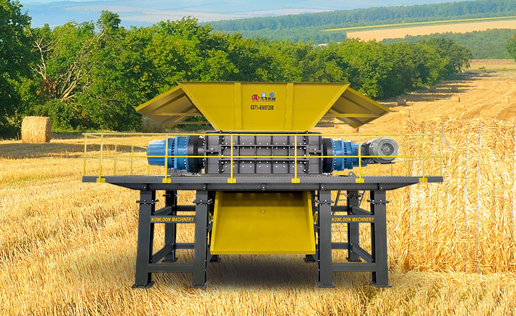 Biogas Straw Treatment Shredders Equipment Double Shaft Waste Biomass Shredder Machine