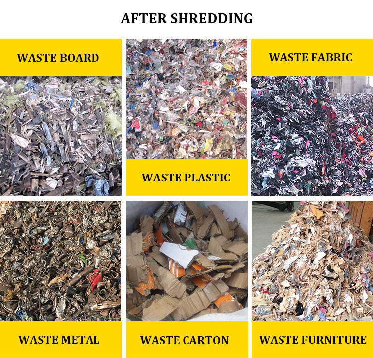 Industrial Solid Waste Shredders Municipal Bulky Garbage MSW E Waste Shredder Machine